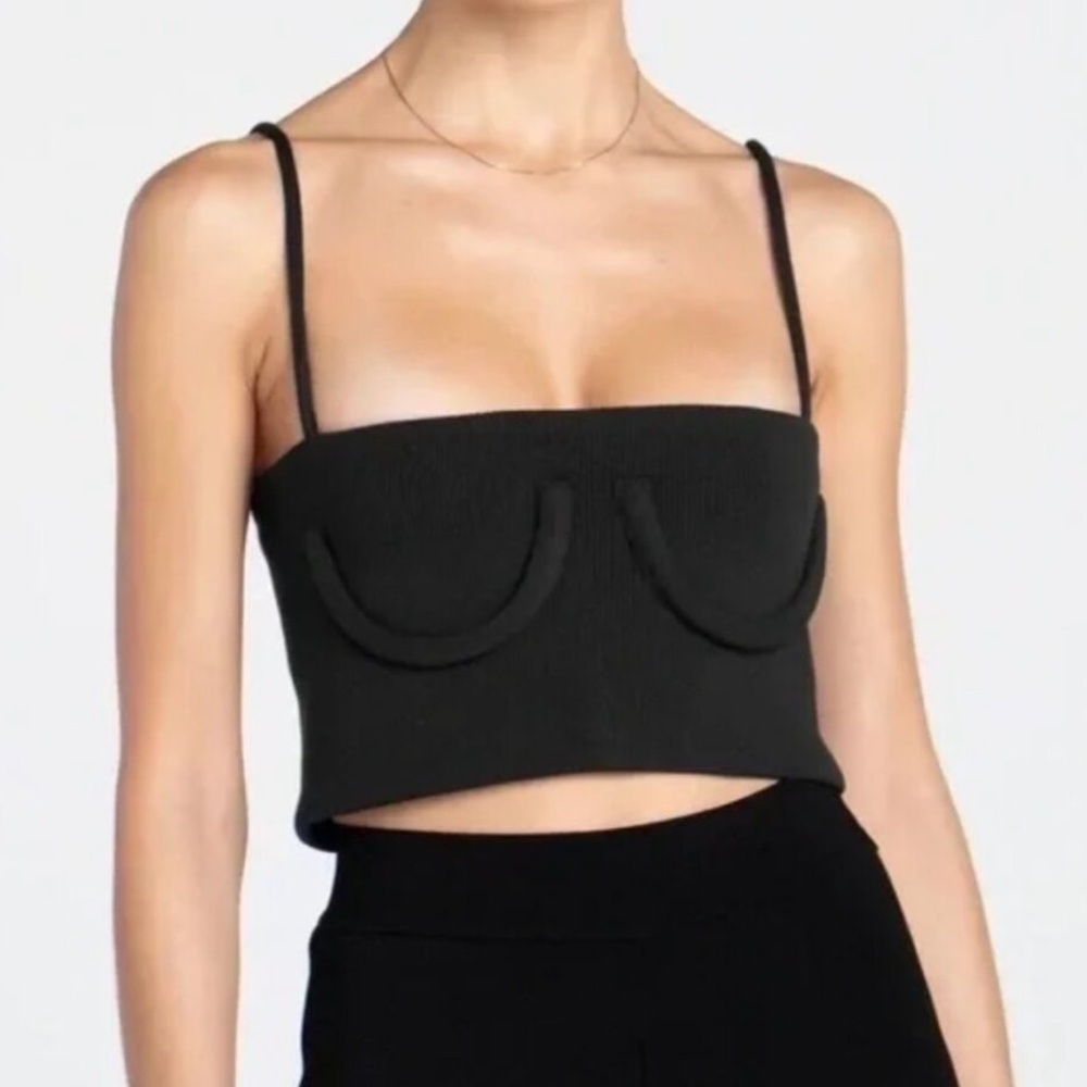 orseund iris tube top tank in black size small